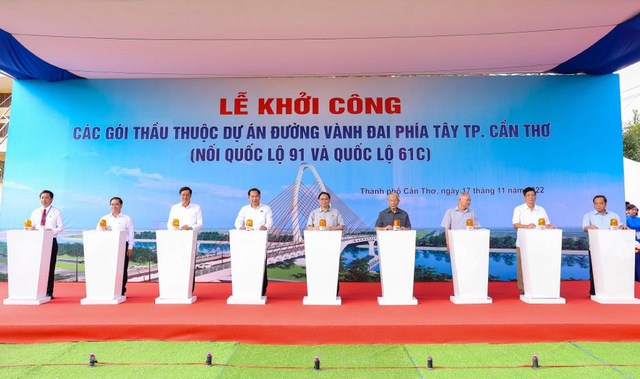 Le Premier ministre assiste à la cérémonie d'inauguration du West Ring Road à Can Tho - Ảnh 1.